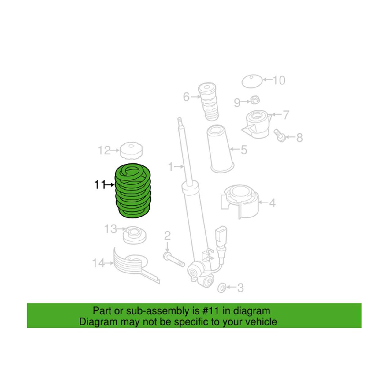 Audi Coil Spring - Rear 8K0511115HD